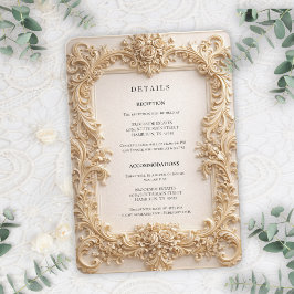 Invitación Baroque QR Code Details Wedding Enclosure Card