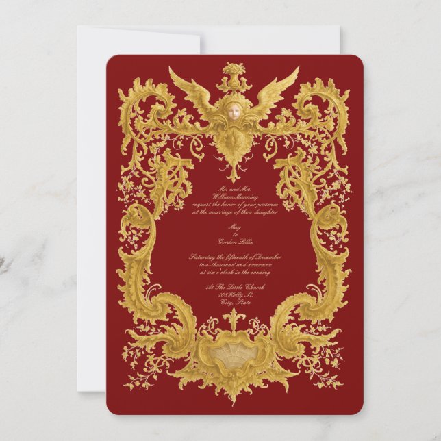 Invitación Baroque Rococo Color Cartouche Wedding (Anverso)