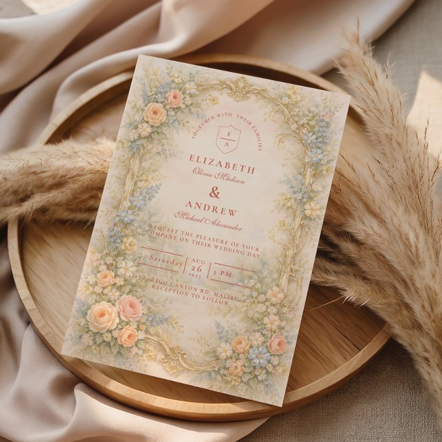 Invitación Baroque Rose Garden Wedding (Subido por el creador)