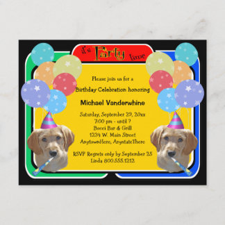 Invitación Barquera de cumpleaños de cachorro de labrador