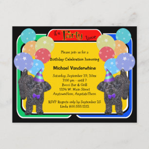 Invitación Barquero de cumpleaños YorkiePoo