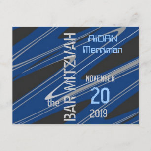 Invitación Barra azul Mitzvah de la onda