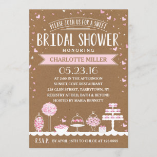 Invitación Barra de canto rosa   Bridal Shower