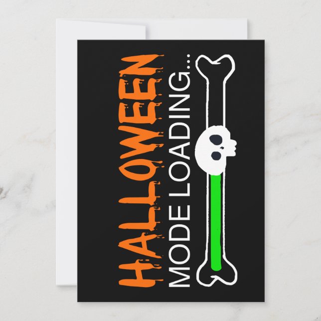 Invitación Barra de carga de cráneo en modo Halloween (Anverso)