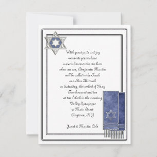 Invitación Barra de marco plateado Mitzvah