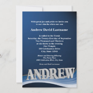 Invitación Barra de nombres personalizada Mitzvah