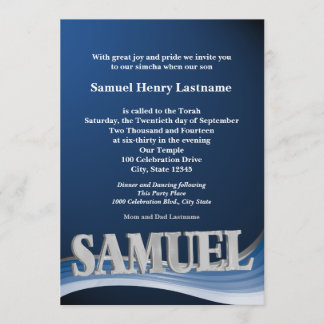 Invitación Barra de nombres personalizada Mitzvah