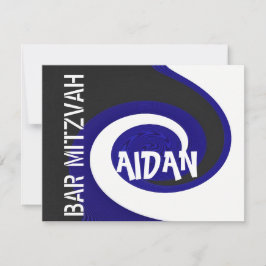 Invitación Barra de onda azul Mitzvah