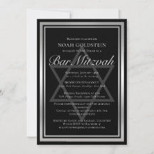 Barra formal negra de plata brillante Mitzvah