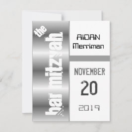 Invitación Barra gris metálica Mitzvah