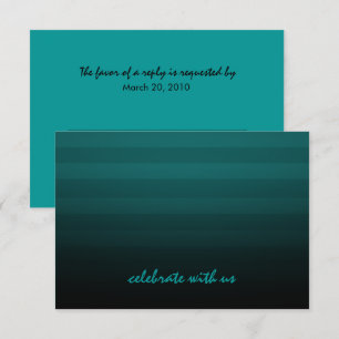 Invitación Barra Mitzvah Verde azulado y Black Horizontal Str