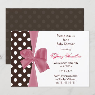 Invitación barra rosa chocolate de moda Ducha para bebé Invit