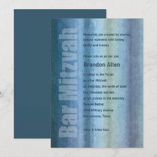 Invitación Barras de color de agua Mitzvah
