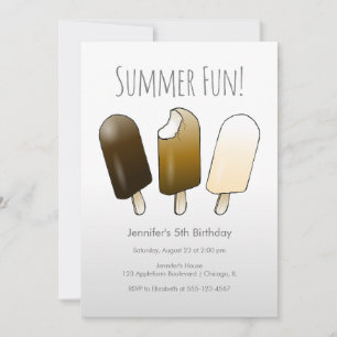 Invitación Barras de helado cubiertas de chocolate
