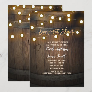 Invitación Barrel de Madera Corazón Tallado Luz Regalo de Com