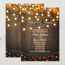 Invitación Barrel de Madera Otoño Hojas Luces Compromiso Duch