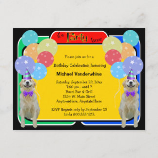 Invitación Barrera de cumpleaños de Golden Retriever