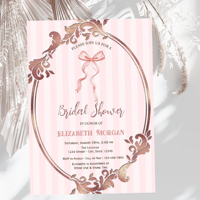 Invitación Barrido de mano,Correa rosada con marco Ducha de n (Subido por el creador)