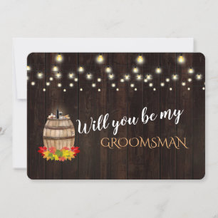 Invitación Barril de Vino de Otoño ¿Serás Mi Padrino?