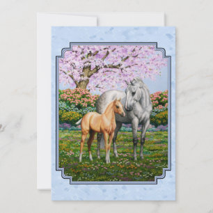 Invitación Barrio Gris de manzana Mare Palomino Foal