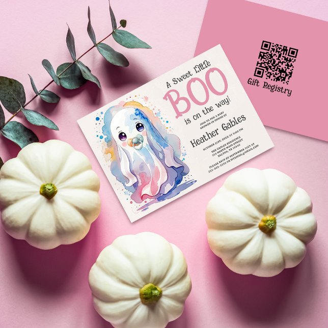 Invitación Barrio pequeño dulce Fantasma Baby Shower (Subido por el creador)