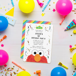 Invitación Barrio Sésamo | Cumpleaños de Elmo Confetti