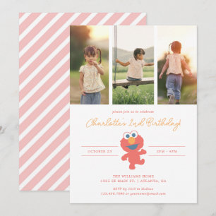Invitación Barrio Sésamo   Cumpleaños de Elmo - Foto