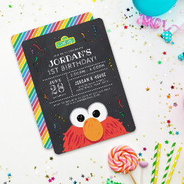Invitación Barrio Sésamo | Elmo Birthday Chalkboard