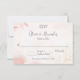 Invitación Barrio suave Rubor Floral Wedding RSVP