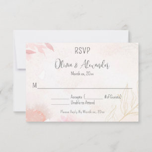 Invitación Barrio suave Rubor Floral Wedding RSVP
