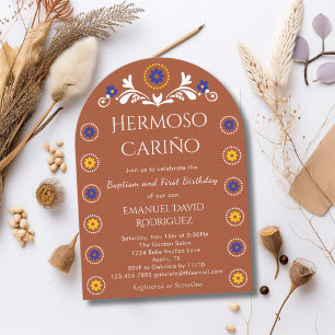 Invitación Barro Mexicano Cielito Lindo Bautizo y 1er Cumplea