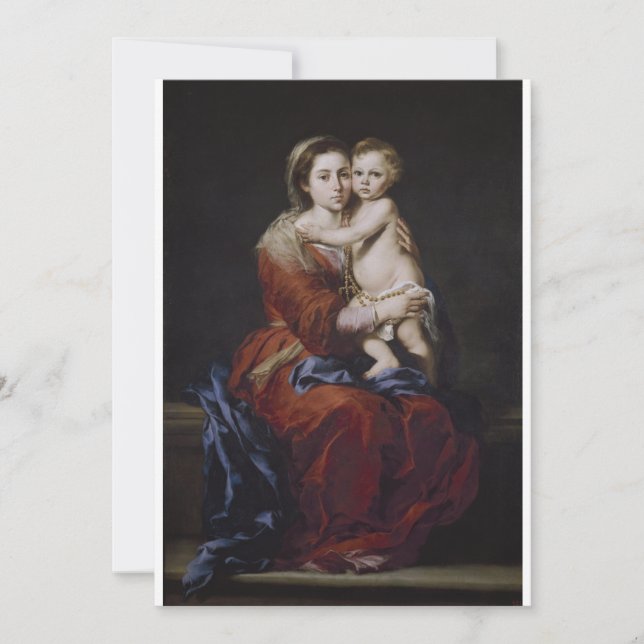 Invitación Bartolomé Esteban Murillo - Virgen y niño con  (Anverso)