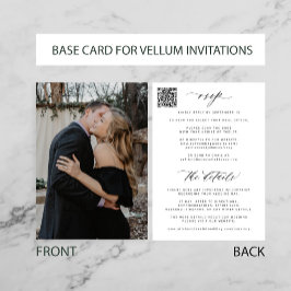 Invitación Base de fotos de vellum todo en un boda de código