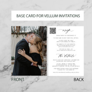 Invitación Base de fotos de vellum todo en un boda de código