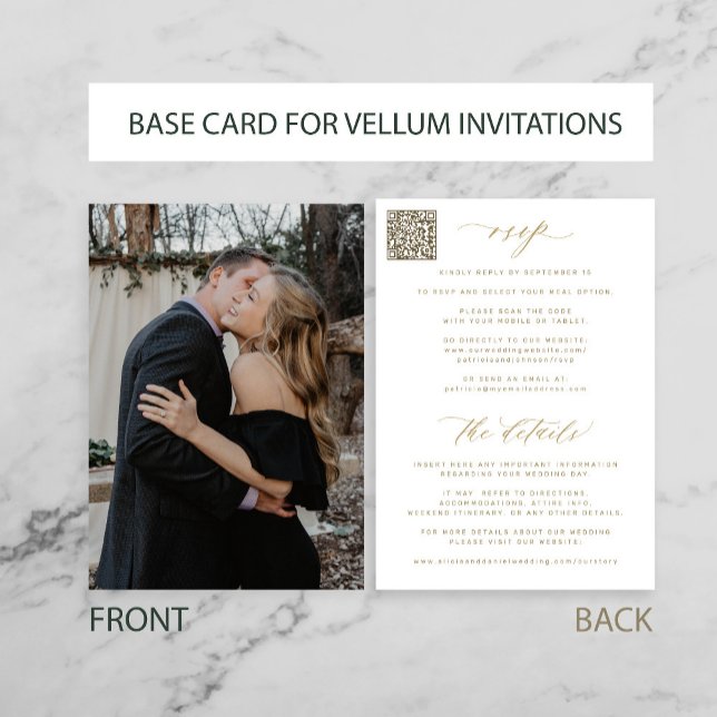 Invitación Base de fotos de vellum todo en un boda de código  (Subido por el creador)