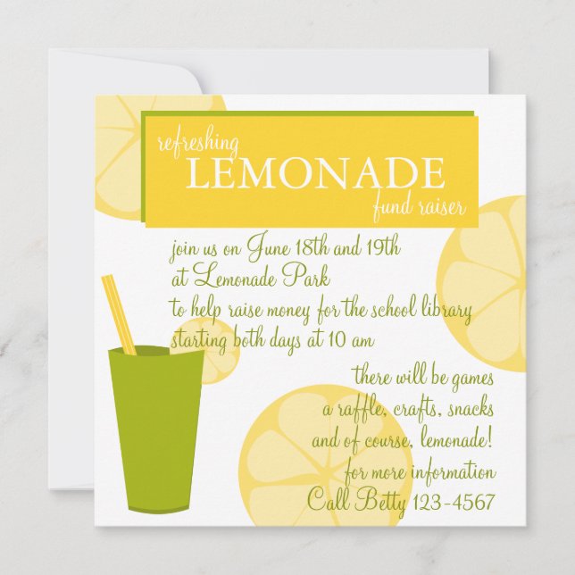 Invitación Base de Lemonade (Anverso)