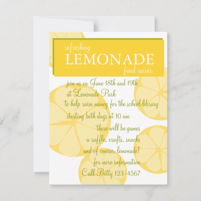 Invitación Base de Lemonade (Anverso)