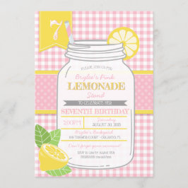Invitación Base Lemonade Rosa (cualquier edad) Niños Fiesta d