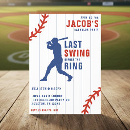 Invitación Baseball Bachelor Party Last Swing Before the Ring