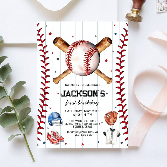 Invitación Baseball Boy Birthday Party Invitation (Subido por el creador)