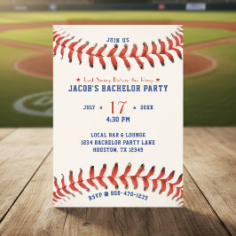 Invitación Baseball Last Swing Before the Ring Bachelor Party