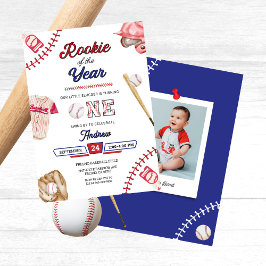 Invitación Baseball Little Slugger 1st Birthday Boy Party