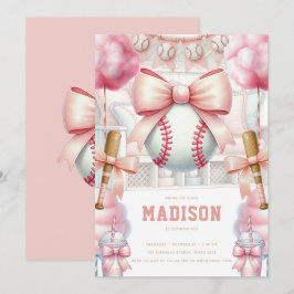 Invitación Baseball Luxury Birthday Girly Sports Theme