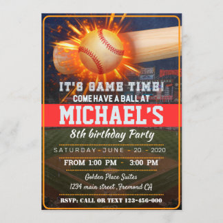 Invitación Baseball Party Invitation