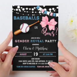 Invitación Baseballs o arcos Fiesta de Revelación de Género