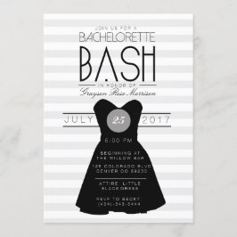 Invitación Bash de bachillerato con vestido negro pequeño | F