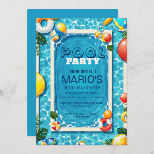 Invitación Bash de Batido de Cumpleaños de Verano, Natación P