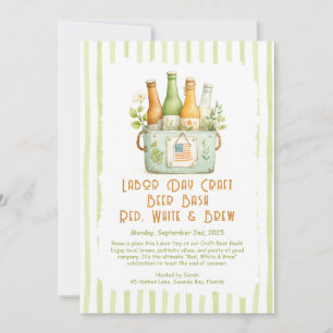 Invitación Bash de cerveza de la artesanía del Día del Trabaj