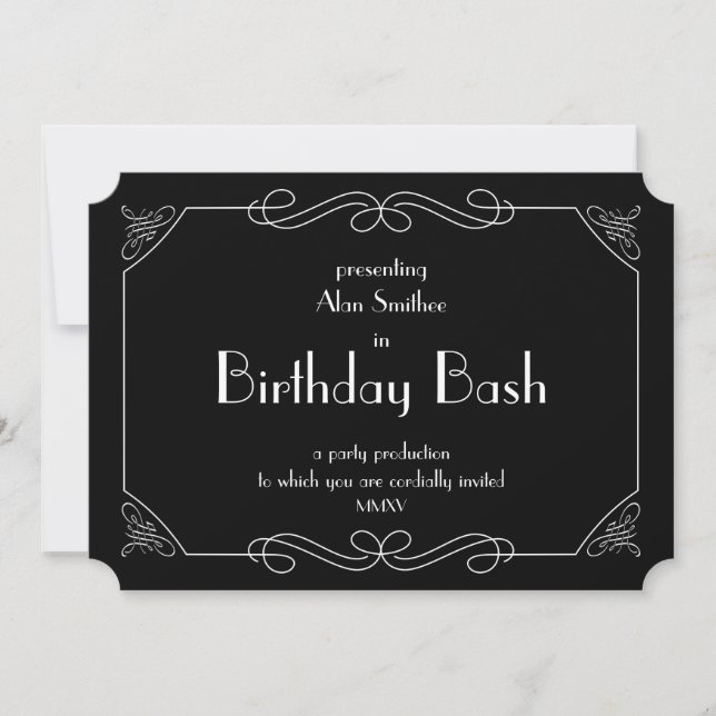 Invitación Bash de cumpleaños (Anverso)