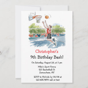 Invitación Bash de cumpleaños: bucles y bombo publicitario